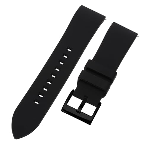 TStrap Silicone Watch Band for Men - Black Quick Release Watch Band for Women Soft - Waterproof Smart Watch Bracelet Clasp - Correa de Silicona para Reloj Replacement - 18mm 19mm 20mm 21mm 22mm 24mm - Image 2