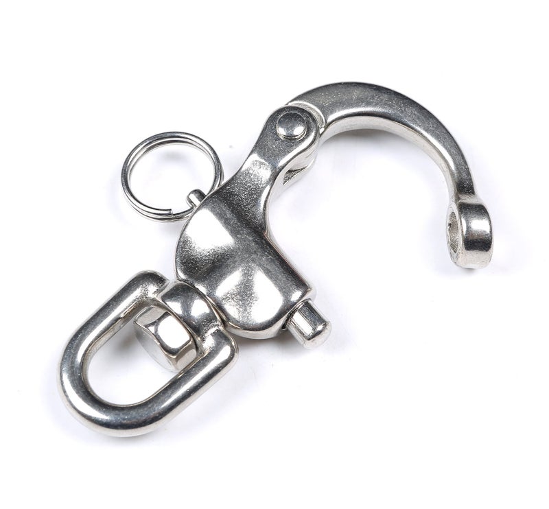 Mxeol Swivel Eye Snap Shackle Quick Release Bail Rigging Sailing Boat Marine Stainless Steel Clip Pair (2-3/4" PAIR) - Image 5