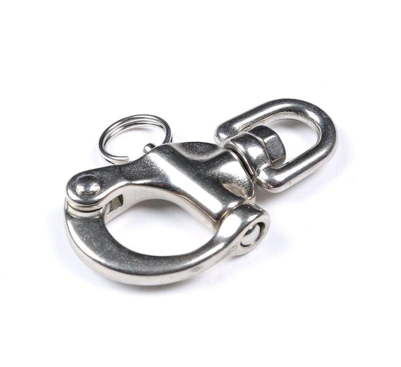 Mxeol Swivel Eye Snap Shackle Quick Release Bail Rigging Sailing Boat Marine Stainless Steel Clip Pair (2-3/4" PAIR) - Image 4