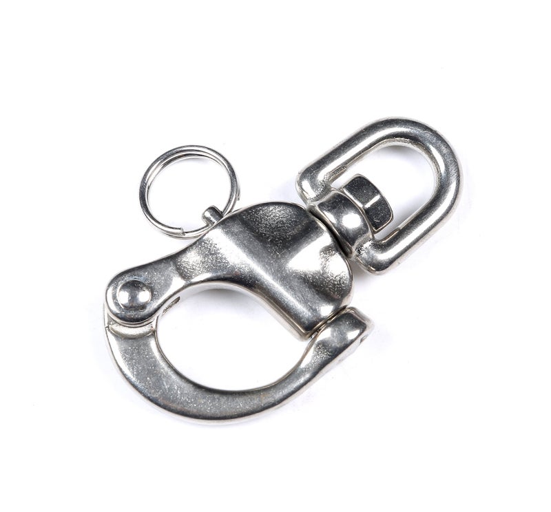 Mxeol Swivel Eye Snap Shackle Quick Release Bail Rigging Sailing Boat Marine Stainless Steel Clip Pair (2-3/4" PAIR) - Image 3