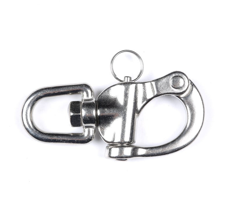Mxeol Swivel Eye Snap Shackle Quick Release Bail Rigging Sailing Boat Marine Stainless Steel Clip Pair (2-3/4" PAIR) - Image 2