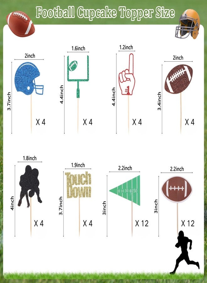 RANERVZ Football Cupcake Stand Decoration 3-Tier Super Bowl Cupcake Holder with 48Pcs Cupcake Toppers Sports Theme Birthday Party Dessert Stand Tower - Image 3