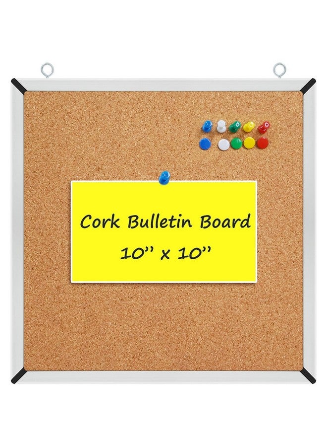 Navy Penguin Cork Board Small Set - Notice Board Corkboard 10 X 10 Inch Framed With 10 Thumb Tacks - Mini Wall Hanging Message Memo Pin Tackboard Organizer For Home, Office, Desk And Cubicle - Image 1