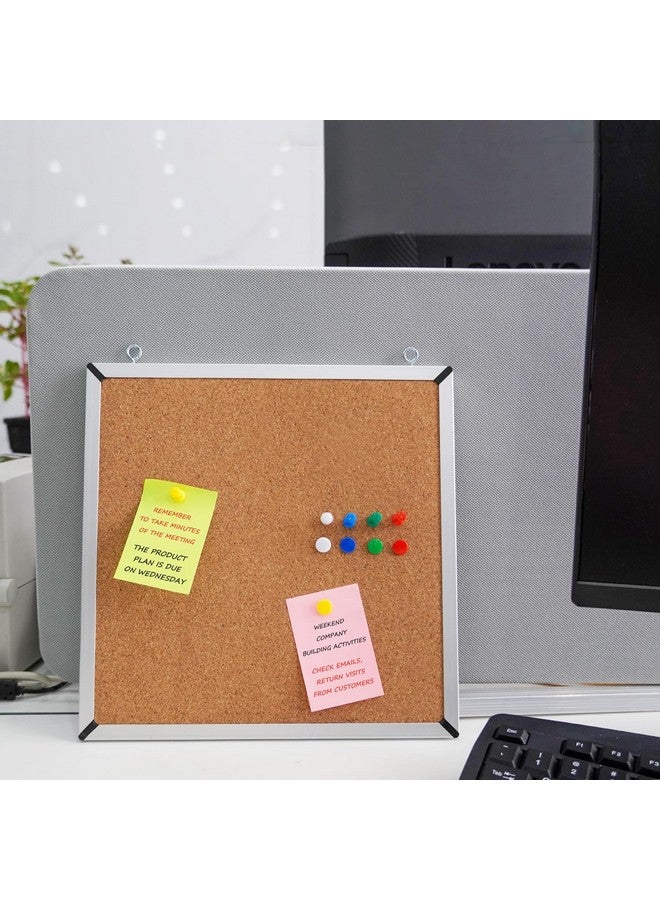 Navy Penguin Cork Board Small Set - Notice Board Corkboard 10 X 10 Inch Framed With 10 Thumb Tacks - Mini Wall Hanging Message Memo Pin Tackboard Organizer For Home, Office, Desk And Cubicle - Image 4
