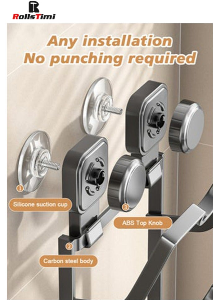 RollsTimi  Pot-Lid-Organizer, 3-Tier Pots and Pans Lid Organizer Under Cabinet, No Drilling, Rustproof, Lid-Organizers-Inside-Cabinet for Kitchen Cabinet Organization,Grey - Image 5