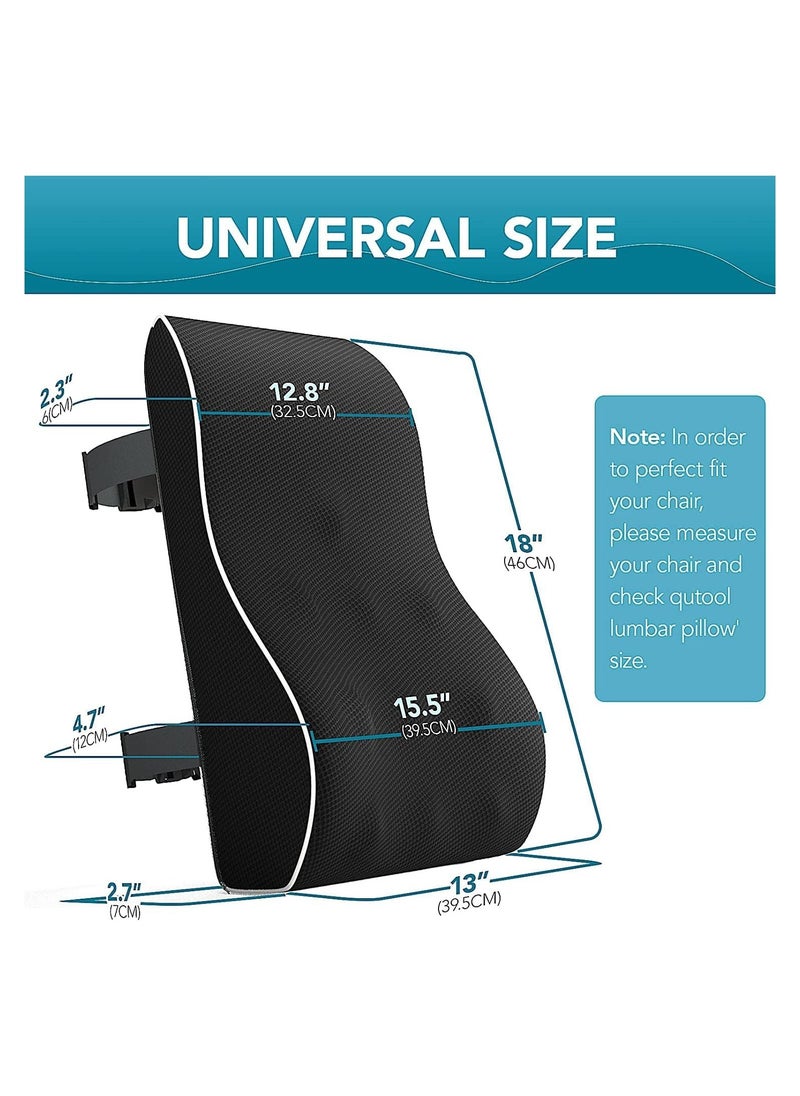 Generic Car Back Cushion Lumbar Support Pillow for Home, Office, Car, Black Large Wheelchair and Computer Gaming Chair  - Image 3