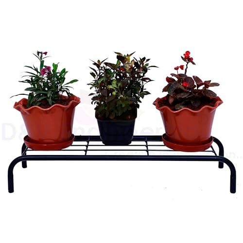 D&V ENGINEERING - Creative in innovation Metal Floor planter stand/Pot Stand/plant Stand for Home or Garden Décor (Set of 2 - Black) - Image 5