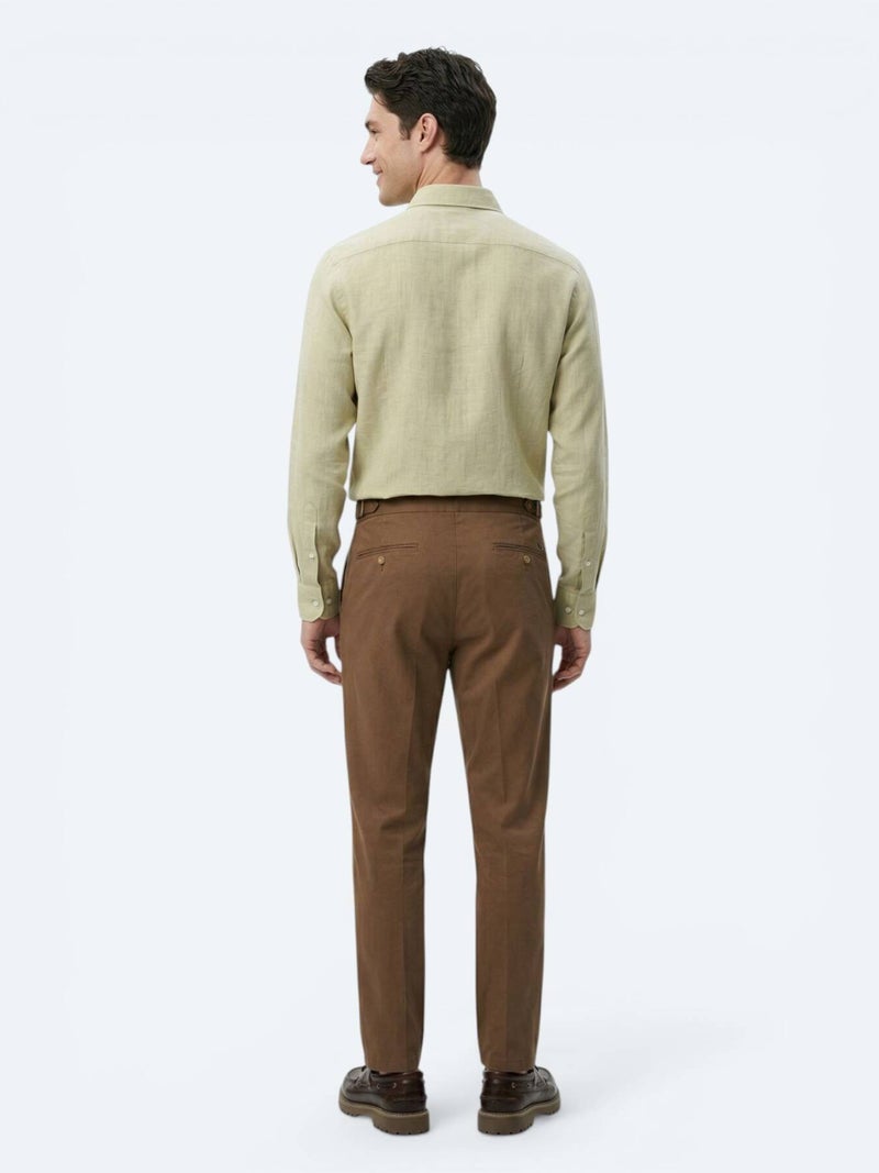 Kip Copper Weaving Regular Fit Casual Cotton Blended Trousers - Image 5