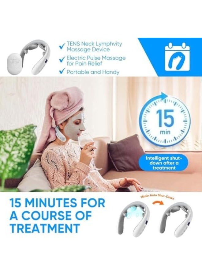 مدلك رقبة ذكي، مدلك رقبة محمول مع تنبيه صوتي، جهاز تحكم عن بُعد، جهاز تخفيف آلام الرقبة للاستخدام في المكتب، المنزل، والسفر - Image 5