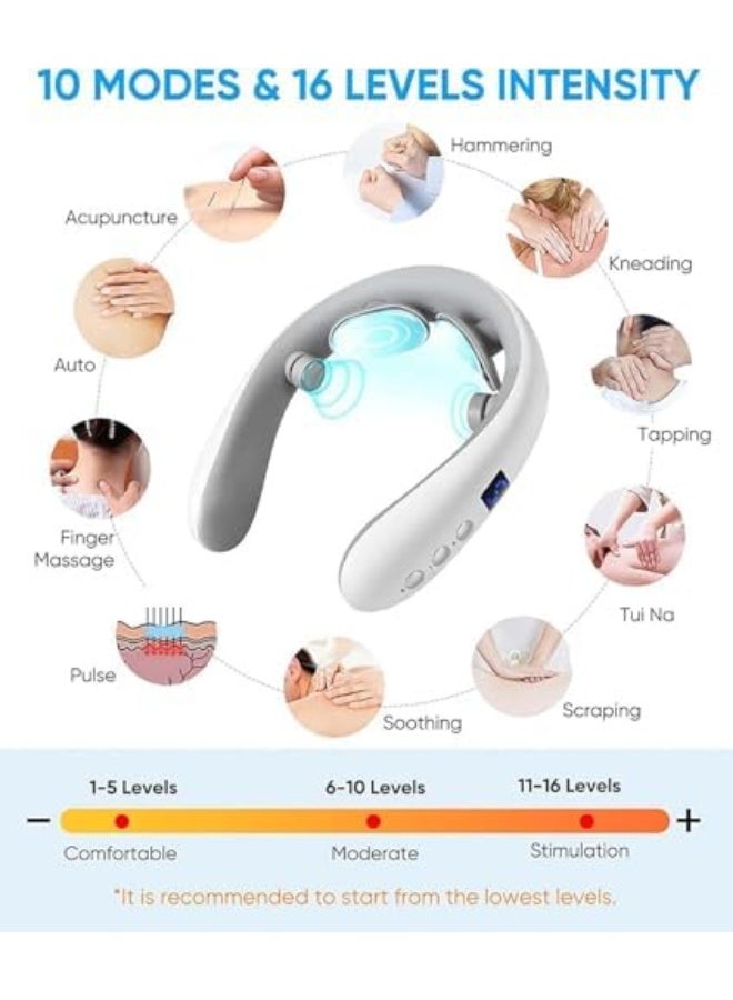 مدلك رقبة ذكي، مدلك رقبة محمول مع تنبيه صوتي، جهاز تحكم عن بُعد، جهاز تخفيف آلام الرقبة للاستخدام في المكتب، المنزل، والسفر - Image 2