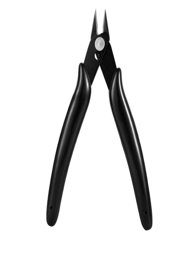 AKOAK 1 Pack Stainless Steel Nail Art Scissors, Rhinestone Remover, Metal Chain, Cutter, 5" Diagonal Pliers, Manicure Tools (Black) - Image 1