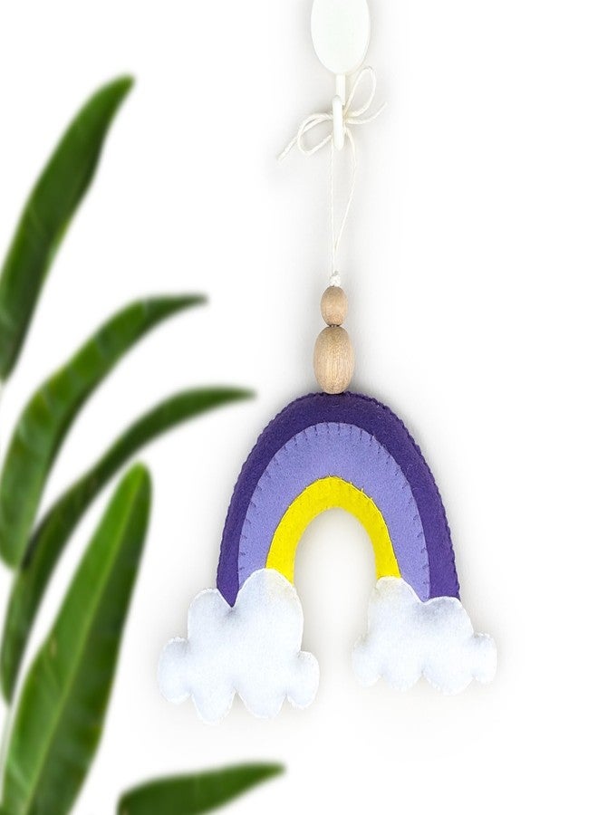 AGD Handmade زينة قوس قزح مصنوعة يدوياً من AGD، ديكور ملون لغرفة نوم الأطفال، زينة جدارية لطيفة من اللباد على شكل قوس قزح، زينة لحفلات استقبال المولود، هدايا لحفلات أعياد الميلاد، ملحق لسرير الأطفال (أرجواني أصفر - 6 بوصات × 3 بوصات) - Image 5