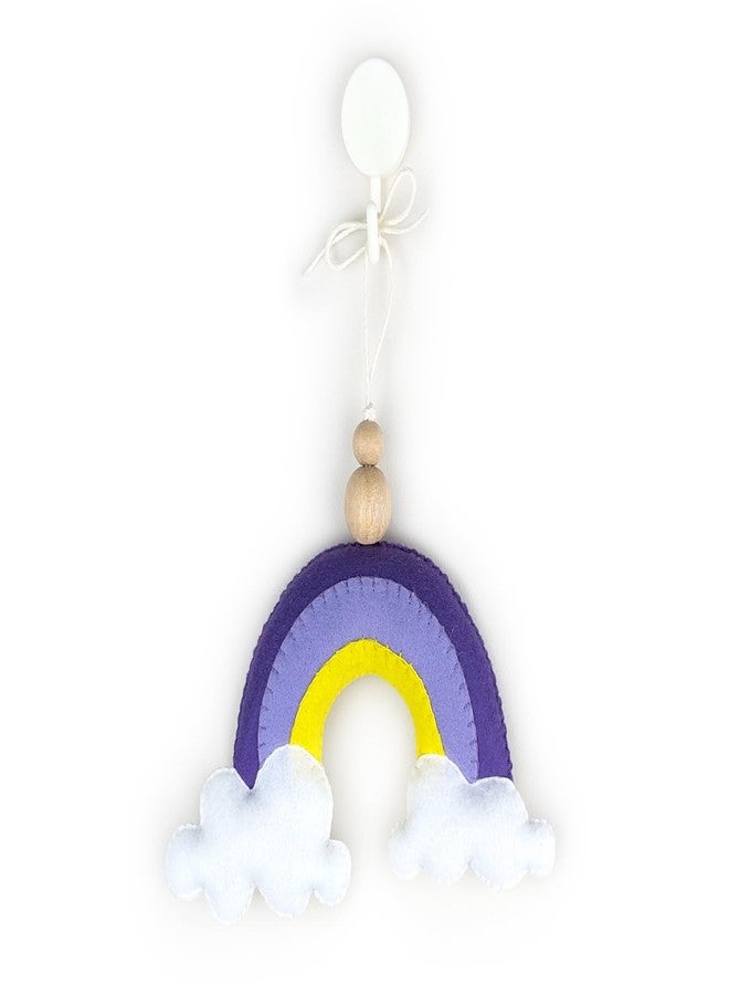 AGD Handmade زينة قوس قزح مصنوعة يدوياً من AGD، ديكور ملون لغرفة نوم الأطفال، زينة جدارية لطيفة من اللباد على شكل قوس قزح، زينة لحفلات استقبال المولود، هدايا لحفلات أعياد الميلاد، ملحق لسرير الأطفال (أرجواني أصفر - 6 بوصات × 3 بوصات) - Image 1