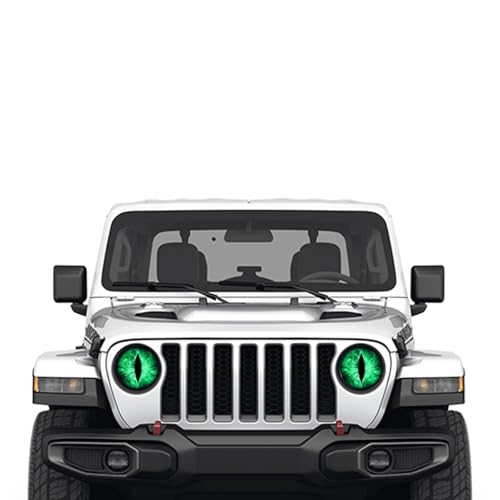 QKYS 2PCS Beast Eyes Decals 3D Stereo Eyes Headlight Stickers Jeep Stickers Round Headlight Eye DecalFunny Decals Body Window Bumper Decoration Compatible with Car Truck Jeep WranglerGreen - Image 1