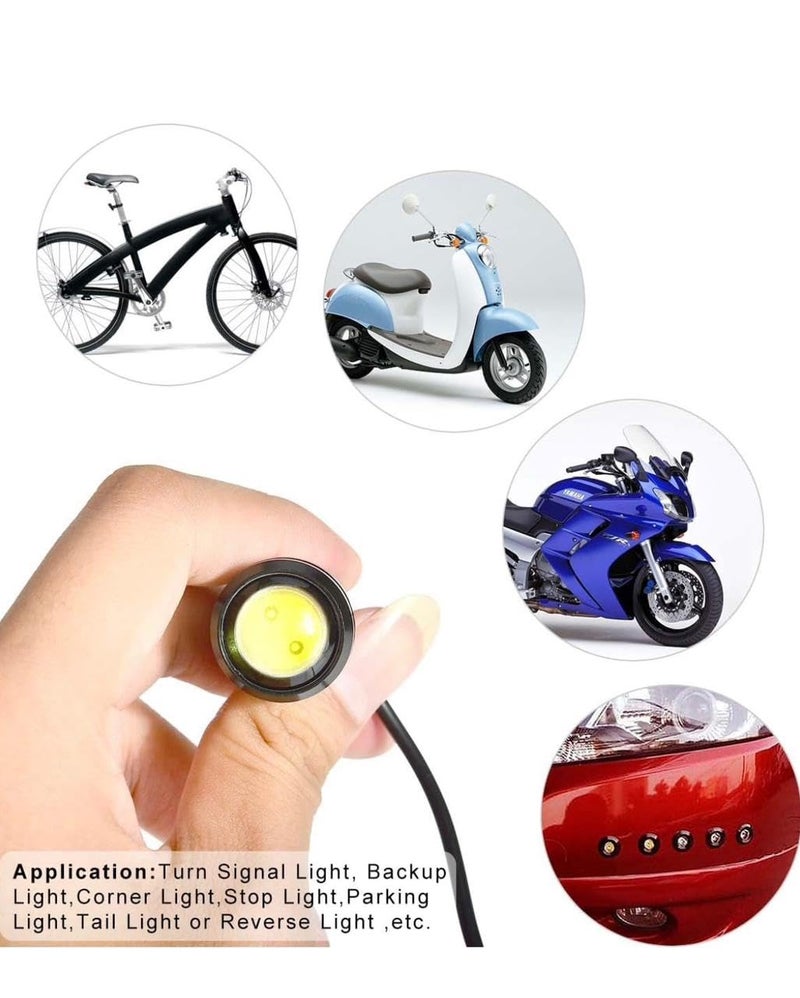 AUTO MT 18mm Eagle Eye Led Lights High Power 9W Red Daytime Running Light Car Motorcycle DRL Car Accessories Marker Light Fog Lamp Backup Marker Light (2PC RED 18MM 9W Eagle Eye Led Lights) - Image 4