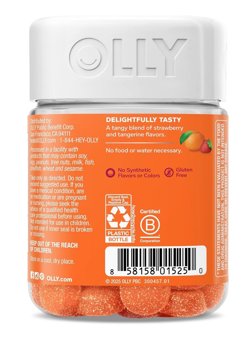 OLLY Laser Focus Gummy, Ginseng, Alpha GPC, B Vitamins, Berry Tangerine Flavor - 36 Count - Image 5