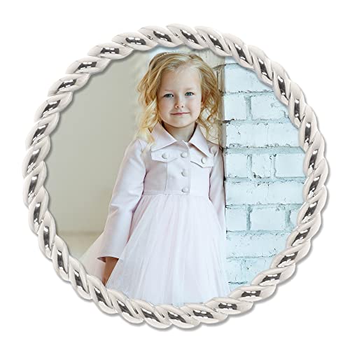 Lawrence Frames Rope Design Metal Frame, 4x4 Round, Silver - Image 2