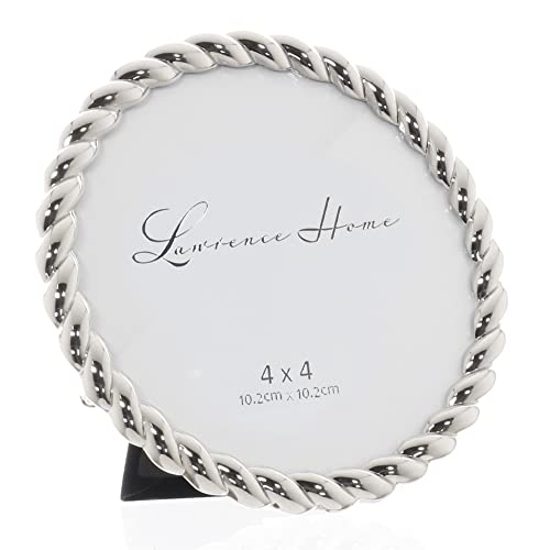 Lawrence Frames Rope Design Metal Frame, 4x4 Round, Silver - Image 3