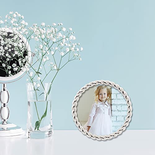 Lawrence Frames Rope Design Metal Frame, 4x4 Round, Silver - Image 4