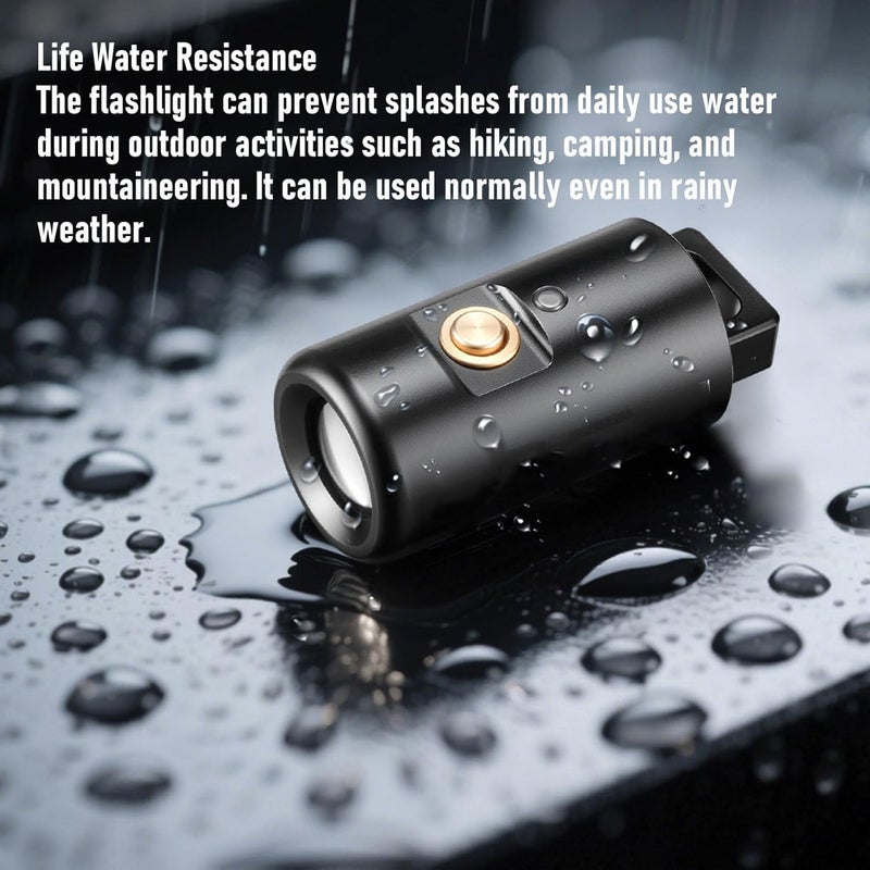 Keenso Key Chain Flashlight, Aluminum Alloy LED Mini Flashlight with 5 Lighting Modes and Magnetic Charging for Outdoor Use - Image 5