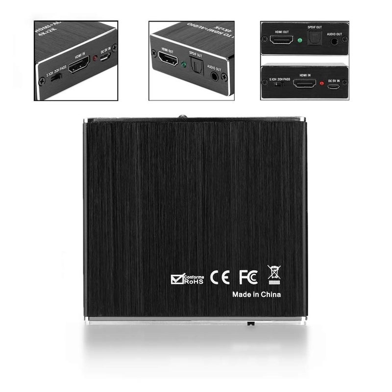 راحة محول صوت رقمي إلى تناظري، مستخرج صوت HDMI 1.4 بدقة 4K x 2K، محول قناة صوت 5.1، محول ألياف بصرية لمشغل DVD/مضخم صوت PS3 - Image 1