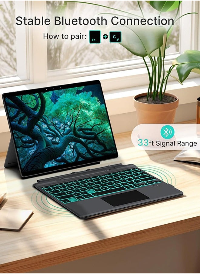 TUNKE - Surface Pro8/9/10/X - Signature Type Cover 7 Colours Backlit Touch Keyboard - Image 1