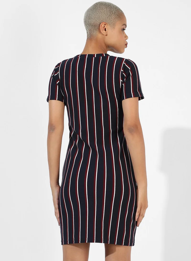 PINACOLADA  Women's Navy Blue Halo Striped Mini Dress for Women | Best Price UAE