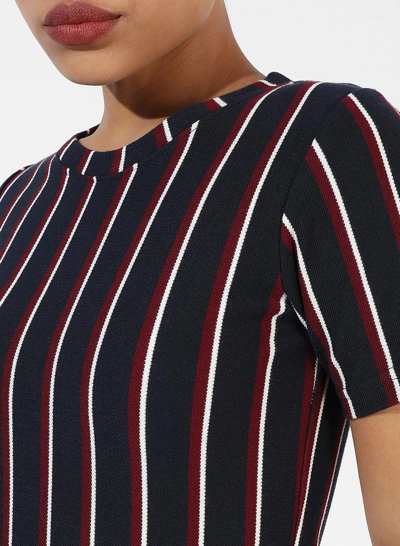 PINACOLADA  Women's Navy Blue Halo Striped Mini Dress for Women | Best Price UAE