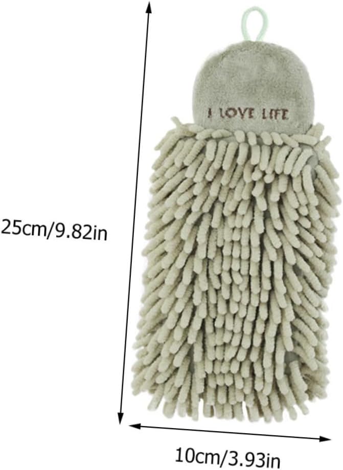 DECHOUS Absorbent Hanging Hand Towel Chenille Quick-Dry Kitchen Bathroom Soft Embroidered 1pcs Multipurpose Towels Random Color - Image 1