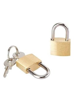 Generic Multi-use bag lock, 20 mm - metal - gold color - lock with 2 keys  - Image 2