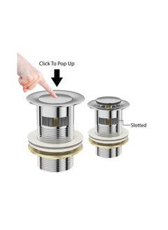 KASTWAVE صمام حوض بوب المنزلق بتشطيب كروم، ملحقات مصفاة حوض التصريف، صمام حوض مرحاض حديث مع تدفقات زائدة  - Image 5