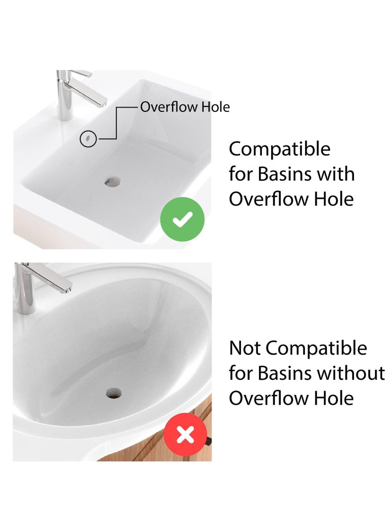 KASTWAVE - Slotted Pop Up Sink Plug in Chrome Finish, Strainer Accessories Basin Sink Waste, Modern Bathroom Sink Waste Plug with Overflows - Image 1