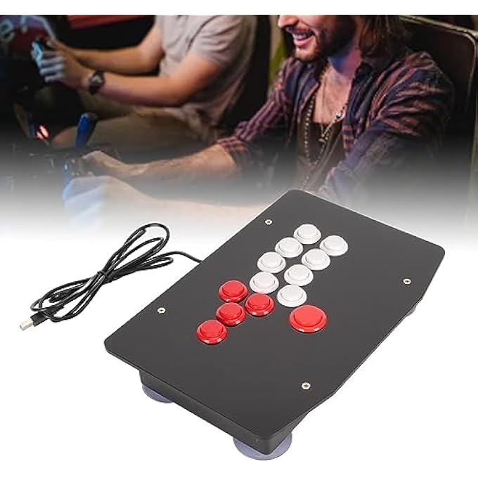 rayihni ARCADE FIGHT STICK WITH USB, 5 DIRECTIONAL KEYS AND 8 LARGE FUNCTION BUTTONS, ARCADE GAME FIGHTING STICK FOR PC, STEAM DECK, ANDROID DEVICES - Image 3