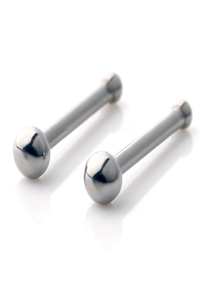 Ruifan 18G(1.0MM) 316L Surgical Steel Curved Nose Stud Ring Bone with 2MM Ball Piercing Jewelry 2PCS - Steel - Image 1