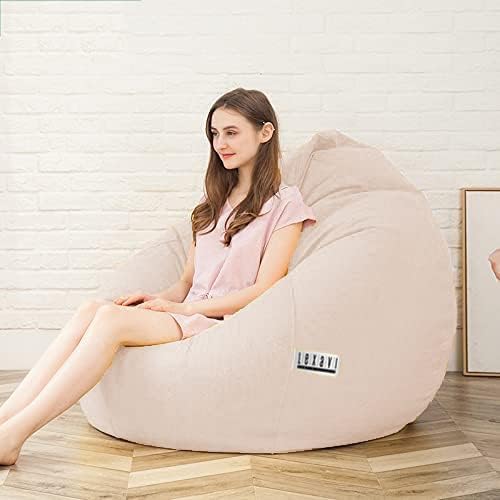 LEXAVI Brand® - 6XL Large Premium Imported Soft Faux Leather Bean Bag, Extra Comfortable and Big Size to Other Bean Bags Without Beans (Cover Only) I Color- (XXXXXXL-Cream) - Image 2