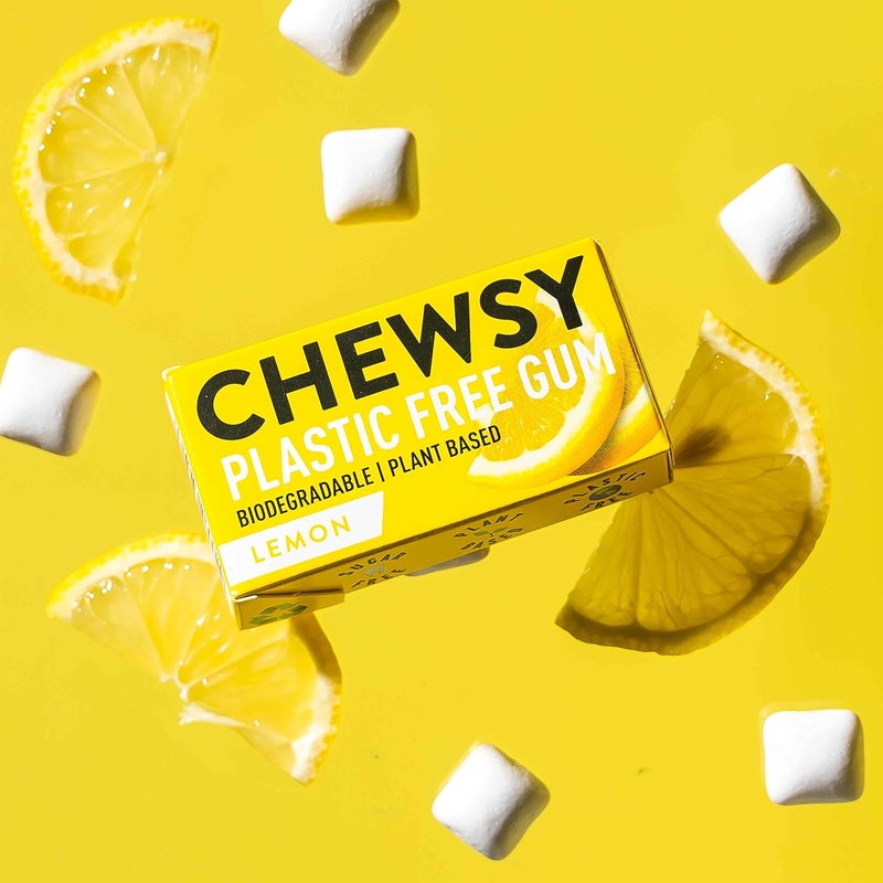 Chewsy Assorted Pack - Natural & Plastic Free Chewing Gum (Spearmint, Peppermint, Lemon, Cinnamon) - Sugar & Aspartame Free - Image 4