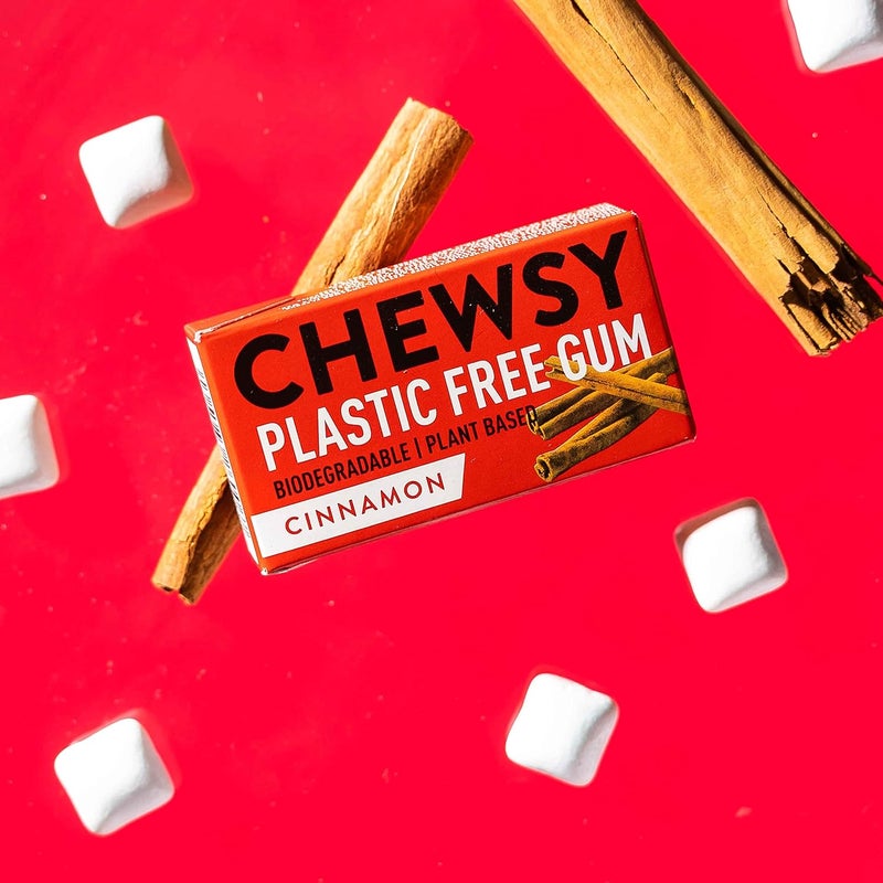 Chewsy Assorted Pack - Natural & Plastic Free Chewing Gum (Spearmint, Peppermint, Lemon, Cinnamon) - Sugar & Aspartame Free - Image 5