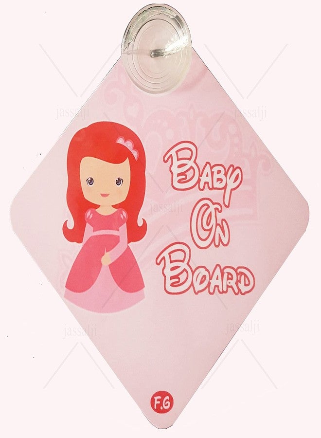 Vadda Baby On Board Sleeping Child/Baby Vehicle Decal, Window Hanging Safety Sign for Car Girl