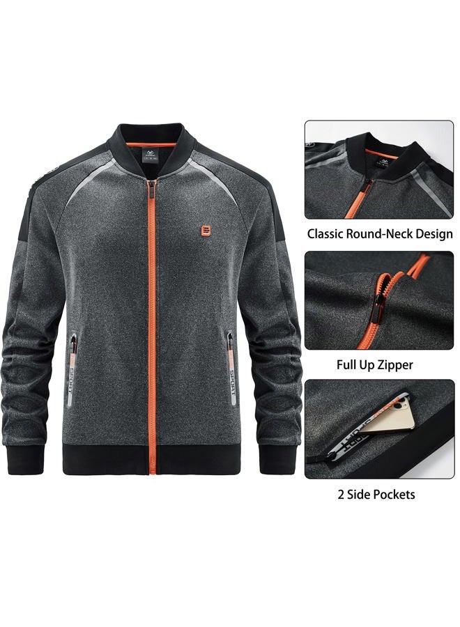 W JIANWANG Track Suits for Men Set Jogging Tracksuit Mens Sweatsuits 2 Piece Casual Workout Running Sports Jogger Sweat Suits Clothes Jackets and Pants Outfits Grey JW-143-XXL  - Image 3