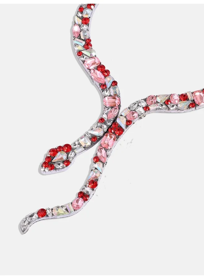 SOHI Crystal Snake Necklace