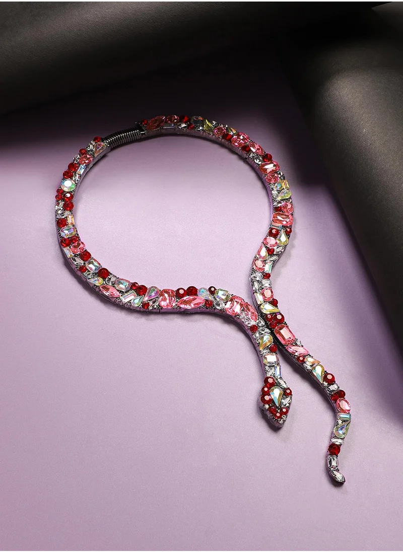 SOHI Crystal Snake Necklace