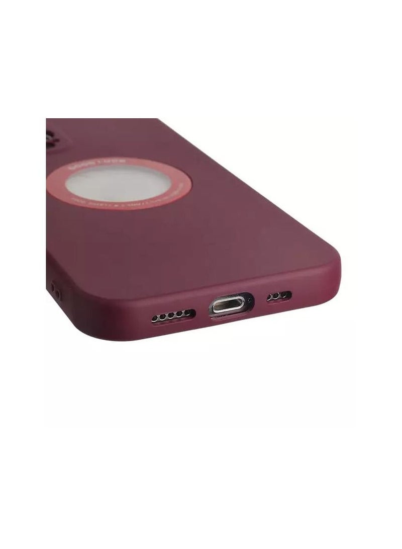 اس-توب غطاء سيليكون للايفون تظهر شعار الهاتف الابل / ip12pro max / اللون عنابي - Image 3