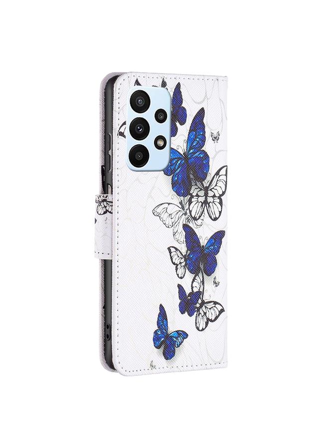 اس-توب جراب لهاتف Samsung Galaxy A23 5G بنمط رسم ملون من الجلد القابل للطي - Image 3