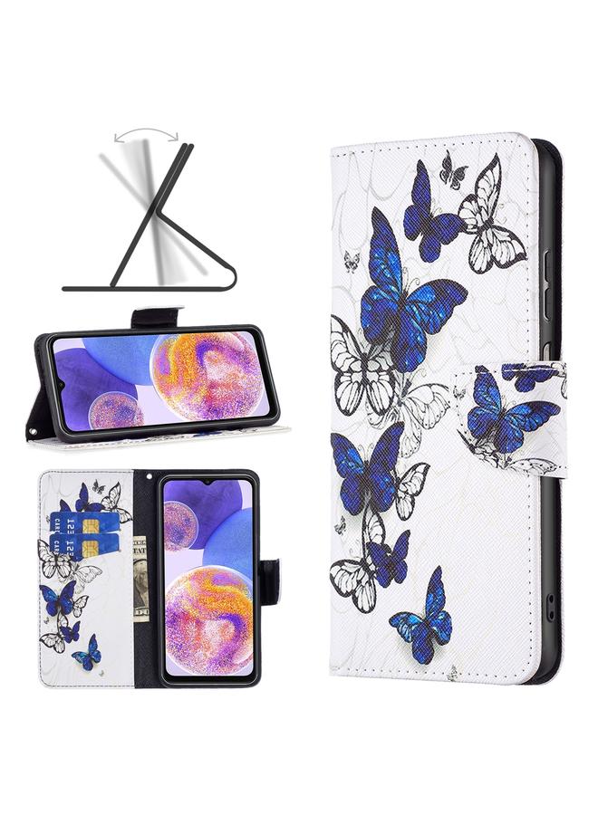 اس-توب جراب لهاتف Samsung Galaxy A23 5G بنمط رسم ملون من الجلد القابل للطي - Image 1