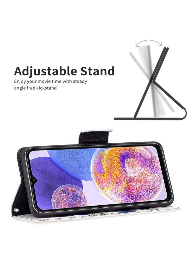 اس-توب جراب لهاتف Samsung Galaxy A23 5G بنمط رسم ملون من الجلد القابل للطي - Image 4