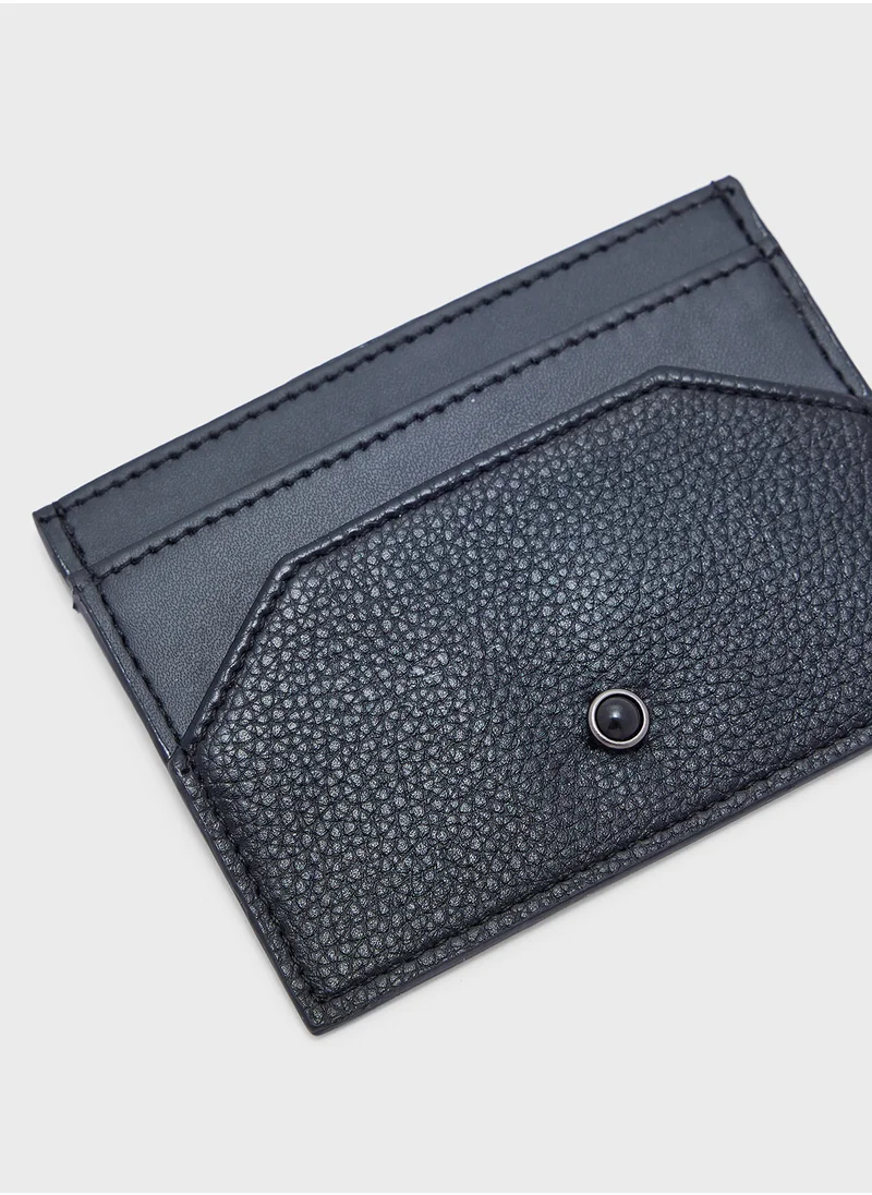 Robert Wood Saffiano Texture Detail Card Holder