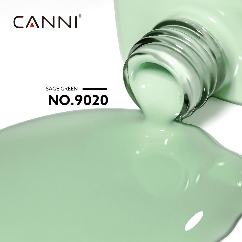 CANNI Light Green Gel Nail Polish, 1Pcs Sage Green Gel Polish Mint Color High Gloss Soak Off U V Nail Manicure Salon DIY - Image 2