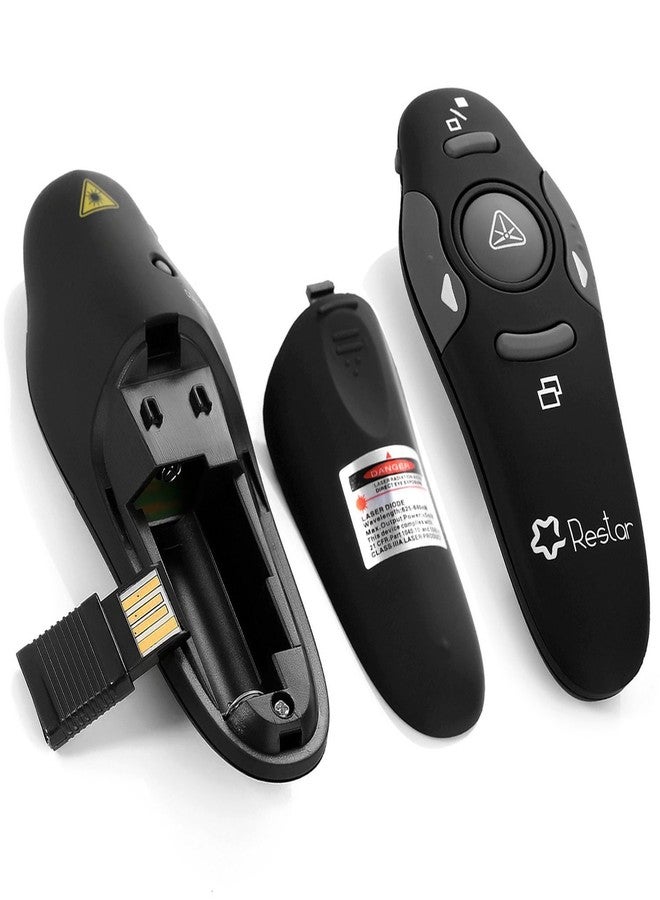 مايكرو وير قلم ليزر قابل للطي مع مؤشر ليزر لاسلكي يعمل بتردد 2.4 جيجاهرتز من مايكرووير، مزود بجهاز تحكم عن بعد لعرض عروض باوربوينت التقديمية عبر منفذ USB - Image 1