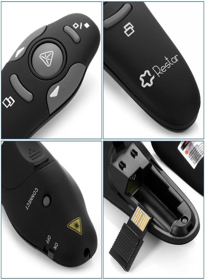 مايكرو وير قلم ليزر قابل للطي مع مؤشر ليزر لاسلكي يعمل بتردد 2.4 جيجاهرتز من مايكرووير، مزود بجهاز تحكم عن بعد لعرض عروض باوربوينت التقديمية عبر منفذ USB - Image 4