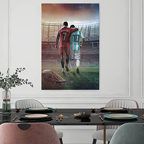 KARTMEN Art Football Stars Cristiano Ronaldo and Lionel Messi Canvas Poster Art Wall Decor (Unframed) 12in�18in(30cm�45cm) (Messi and Ronaldo) - Image 4
